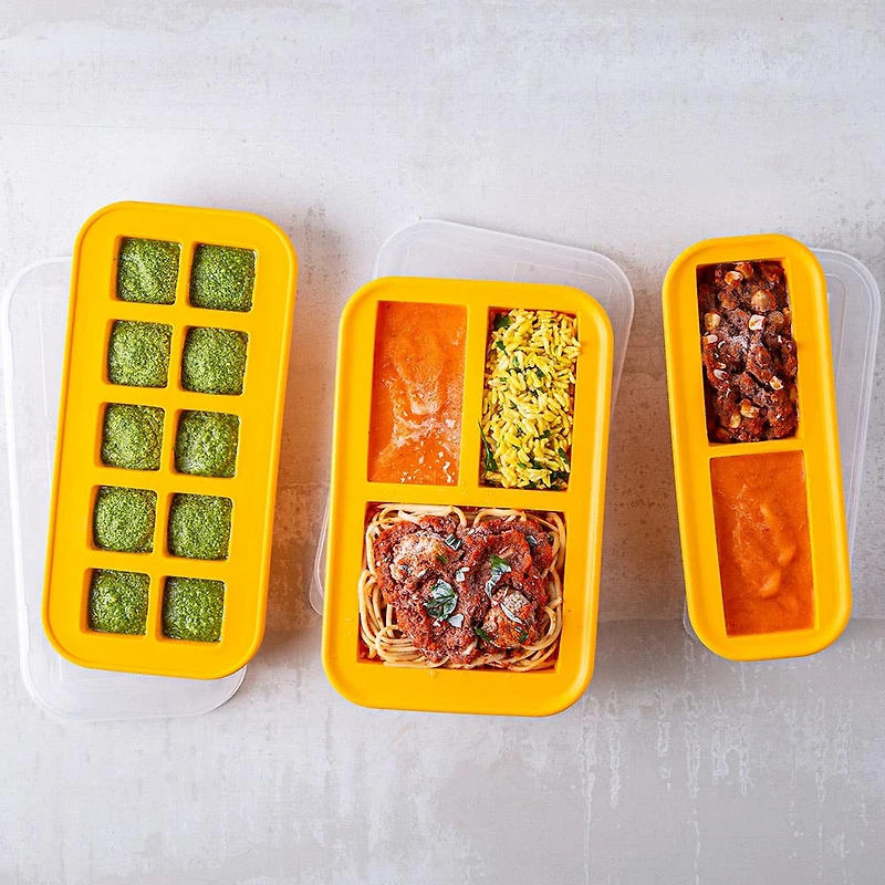 KSP Freezicube Silicone Food and Soup Tray 1 Cup 2 Cavity (Orange)