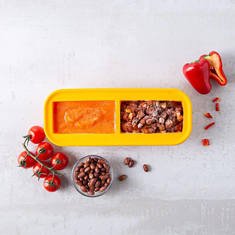 KSP Freezicube Silicone Food and Soup Tray 1 Cup 2 Cavity (Orange)