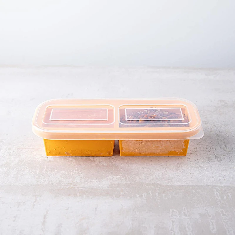 KSP Freezicube Silicone Food and Soup Tray 1 Cup 2 Cavity (Orange)