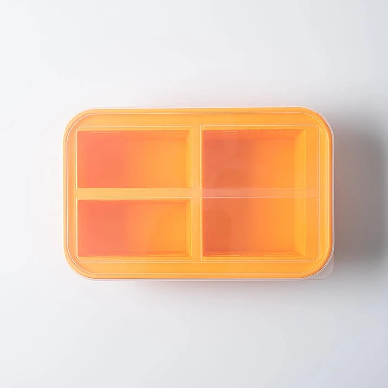 KSP Freezicube Silicone Food and Soup Tray 1+2 Cup 3 Cavity (Orange)