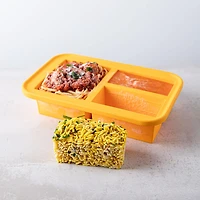 KSP Freezicube Silicone Food and Soup Tray 1+2 Cup 3 Cavity (Orange)