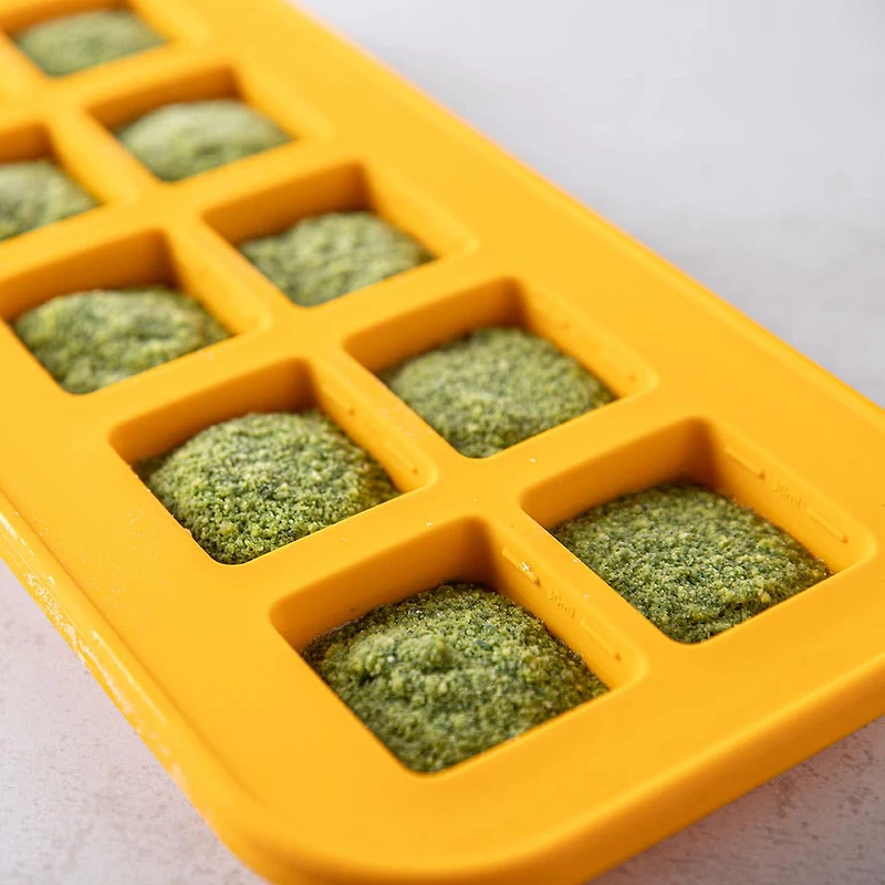KSP Freezicube Silicone Food and Soup Tray 2 Tbsp 10 Cavity (Orange)