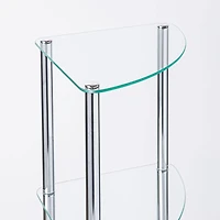 KSP Cascade Tempered '4-Tier' Glass Shelf Corner Unit (Clear/Chrome)