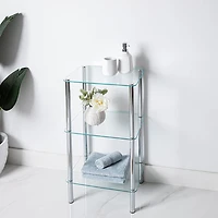 KSP Cascade Tempered '3-Tier' Glass Shelf Unit (Clear/Chrome)