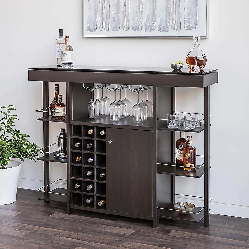 KSP Venice Bar Unit with Glass Top (Espresso)