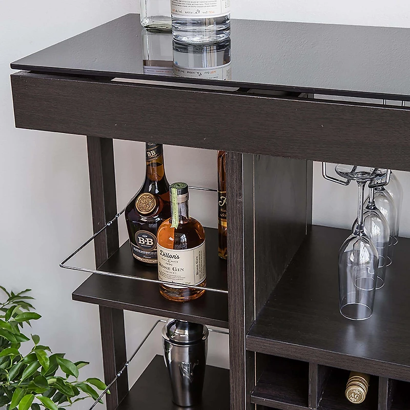 KSP Venice Bar Unit with Glass Top (Espresso)