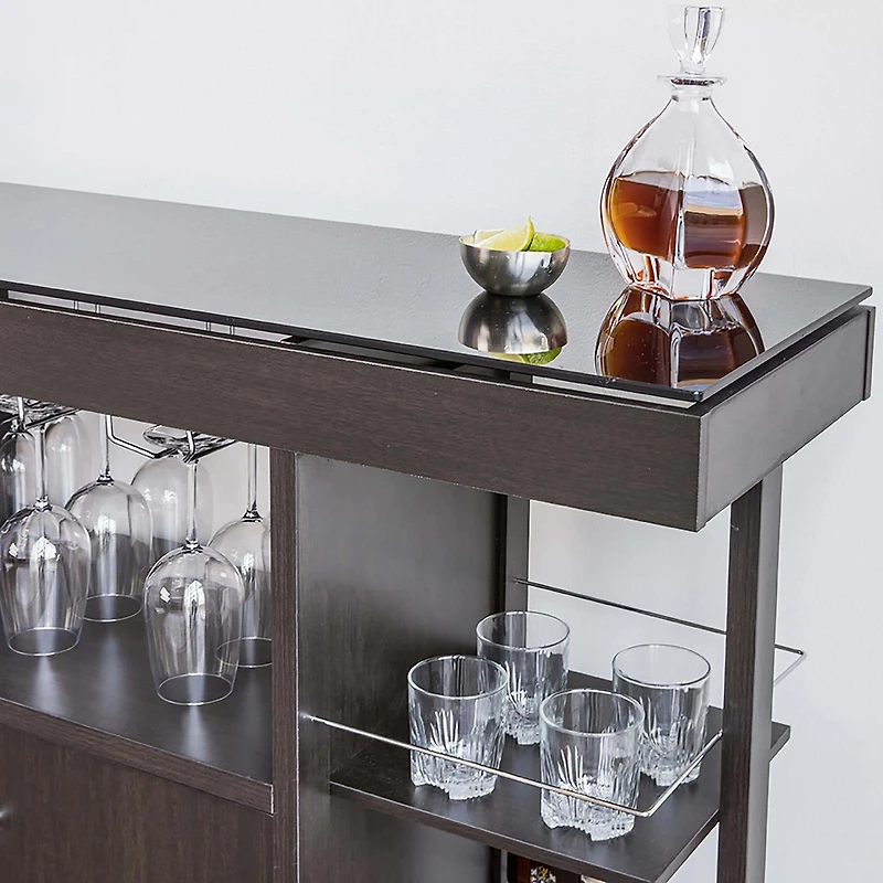 KSP Venice Bar Unit with Glass Top (Espresso)