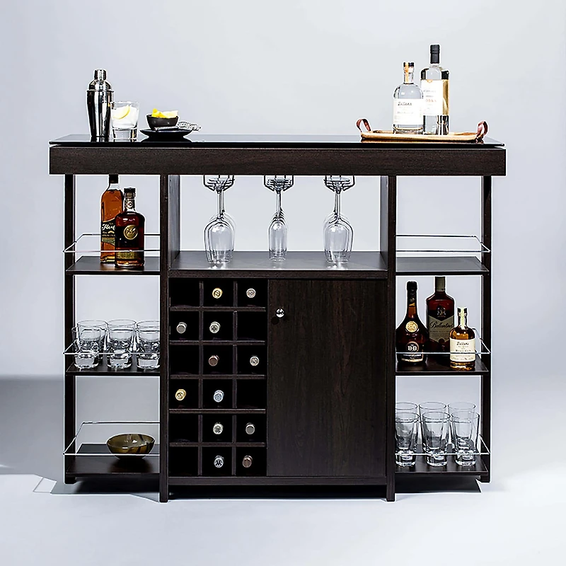 KSP Venice Bar Unit with Glass Top (Espresso)