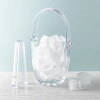 KSP Chill Glass Ice Bucket with Tongs (Clear)
