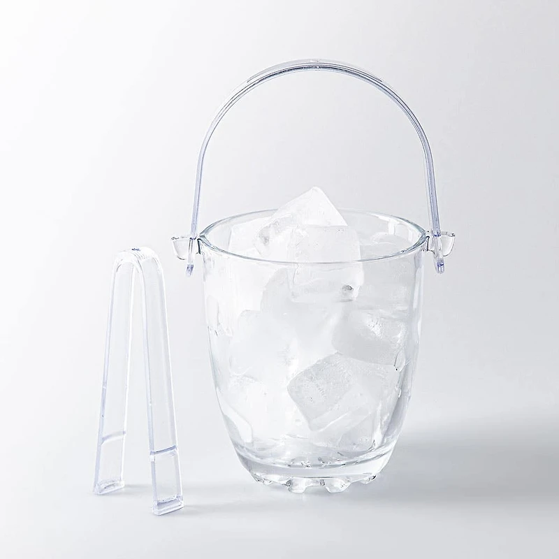 KSP Chill Glass Ice Bucket with Tongs (Clear)
