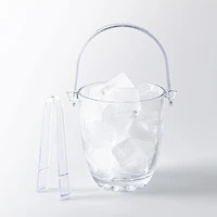 KSP Chill Glass Ice Bucket with Tongs (Clear)