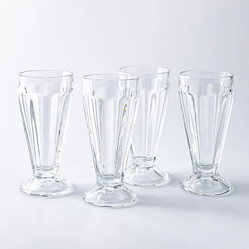 KSP Sweet Shoppe Glass Milkshake - Set of 4 (Clear)