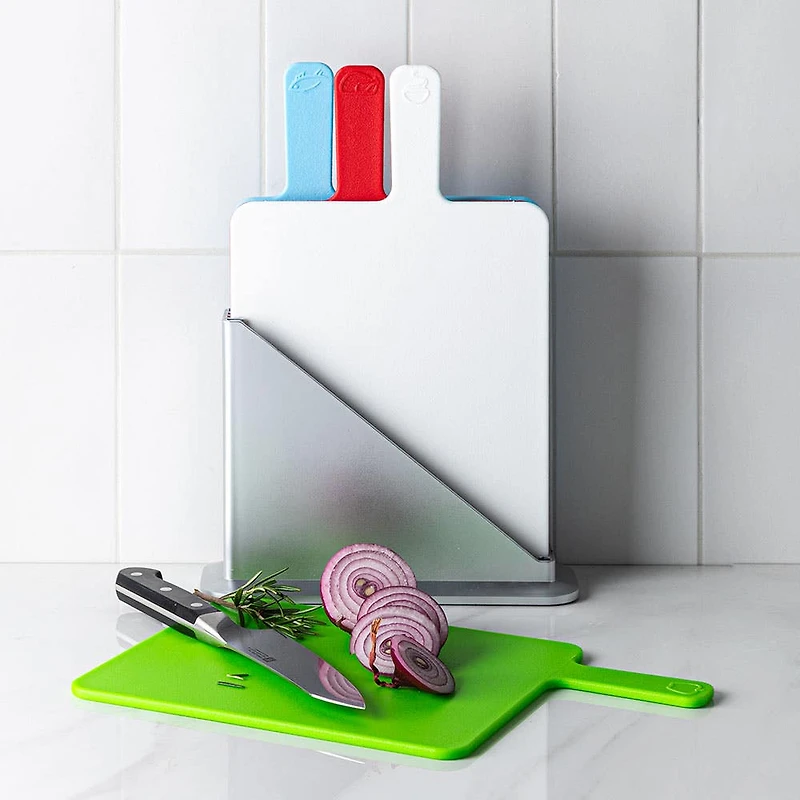 KSP Tab Cutting Boards with Holder - Set of 5 (Multi Colour)