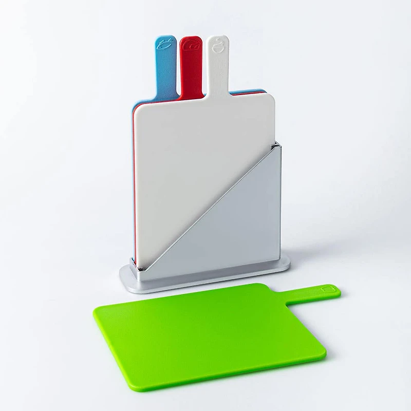KSP Tab Cutting Boards with Holder - Set of 5 (Multi Colour)