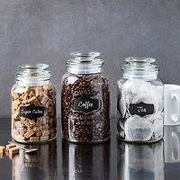 KSP Quality Chalkboard Glass Canister with Lid - Set of 3