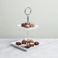 KSP Aurora '2-Tier' Porcelain Buffet Plate Square (White)
