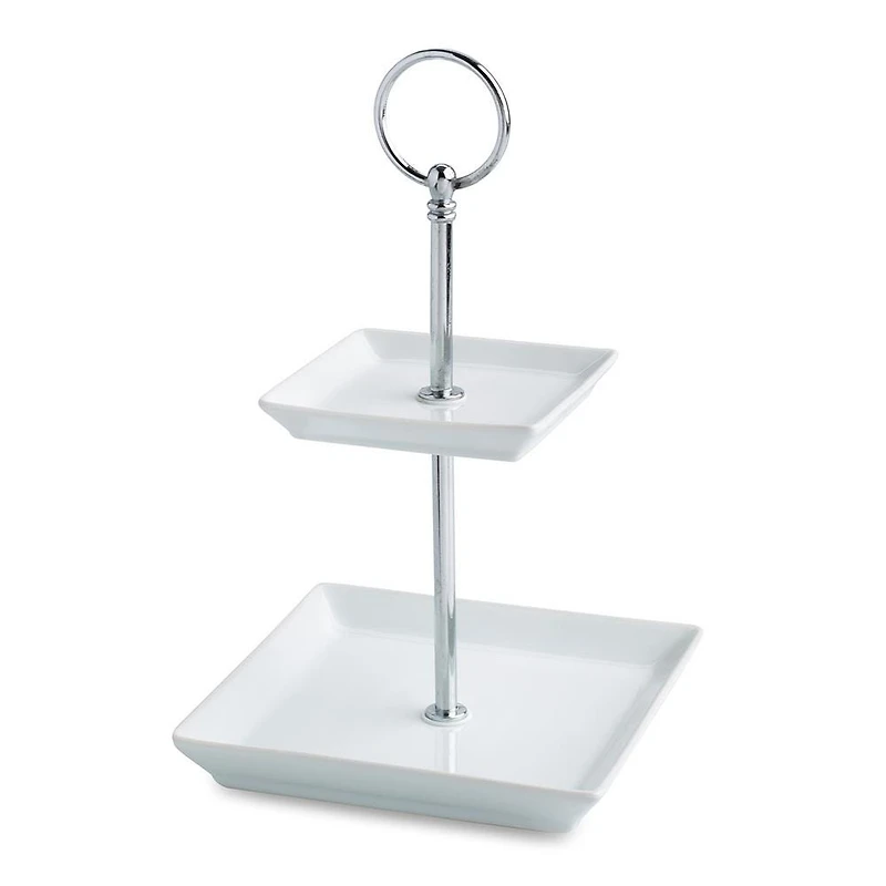 KSP Aurora '2-Tier' Porcelain Buffet Plate Square (White)