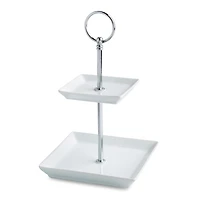 KSP Aurora '2-Tier' Porcelain Buffet Plate Square (White)