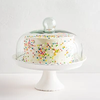 KSP Heritage Porcelain Cake Plate with Cover (White)