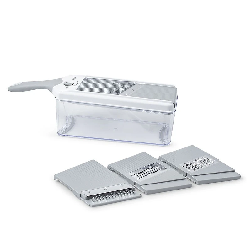 KSP Chef's Mate Mandoline Slicer and Grater - Set of 7 (White/Grey)