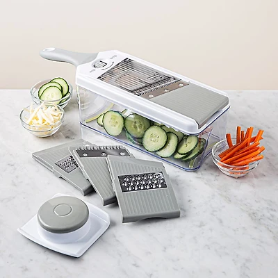 KSP Chef's Mate Mandoline Slicer and Grater - Set of 7 (White/Grey)
