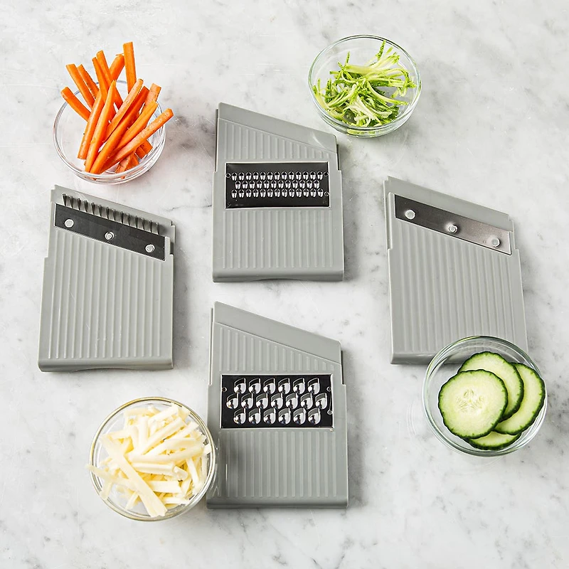 KSP Chef's Mate Mandoline Slicer and Grater - Set of 7 (White/Grey)