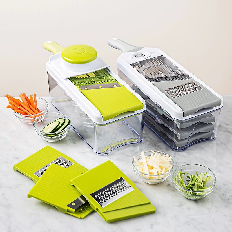 KSP Chef's Mate Mandoline Slicer and Grater - Set of 7 (White/Grey)