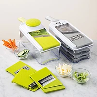 KSP Chef's Mate Mandoline Slicer and Grater - Set of 7 (White/Grey)