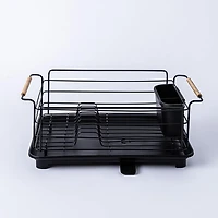 KSP Nova Dish Rack with Bamboo Handles (Black/Natural)