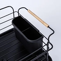 KSP Nova Dish Rack with Bamboo Handles (Black/Natural)