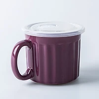 KSP Solid Porcelain Soup Mug with Lid (Purple)