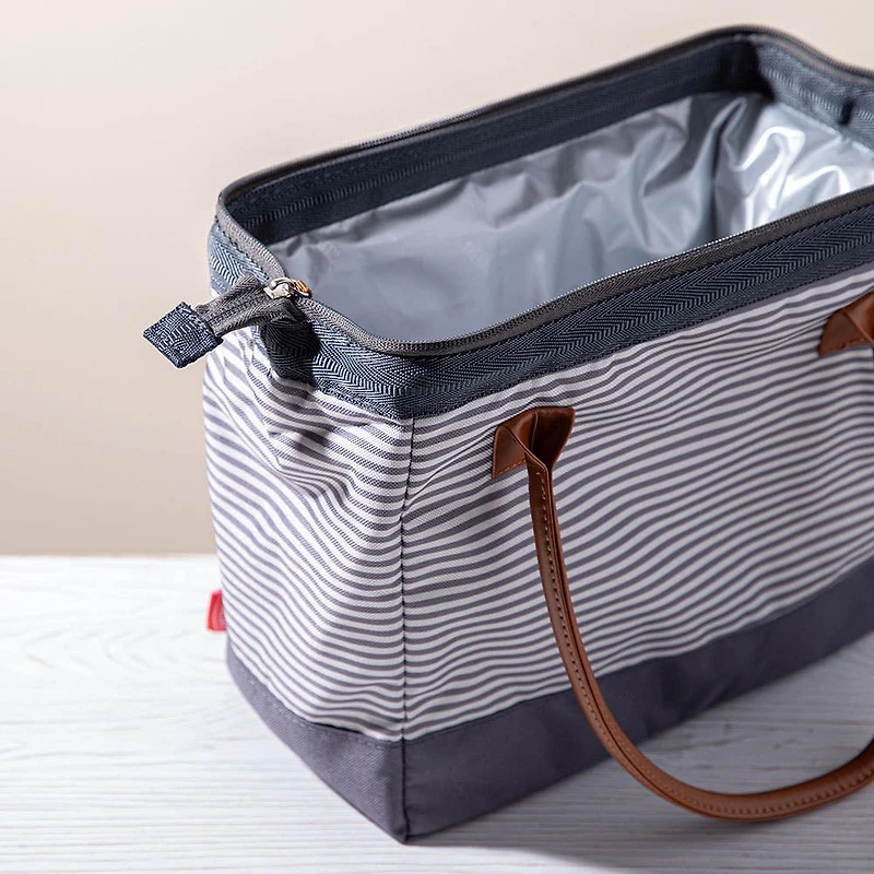 Thermos Raya Duffle 'Grey Stripes' Insulated Lunch Bag