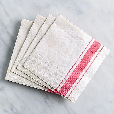 Harman Bistro Stripe Paper Napkin - Set of 20 (Red)