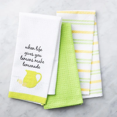 Harman Combo 'When Life Gives You Lemons' Cotton Kitchen Towel - Set/3