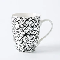 KSP Graphic 'Plaid' Mug - Set of 4 (Black/White)