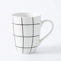 KSP Graphic 'Plaid' Mug - Set of 4 (Black/White)