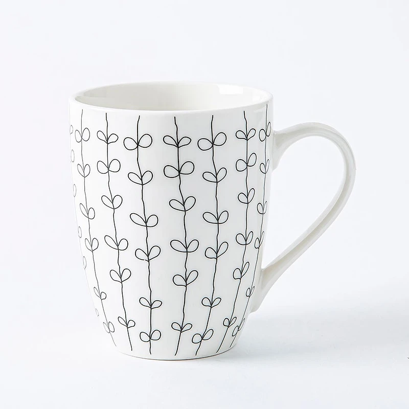 KSP Graphic 'Plaid' Mug - Set of 4 (Black/White)