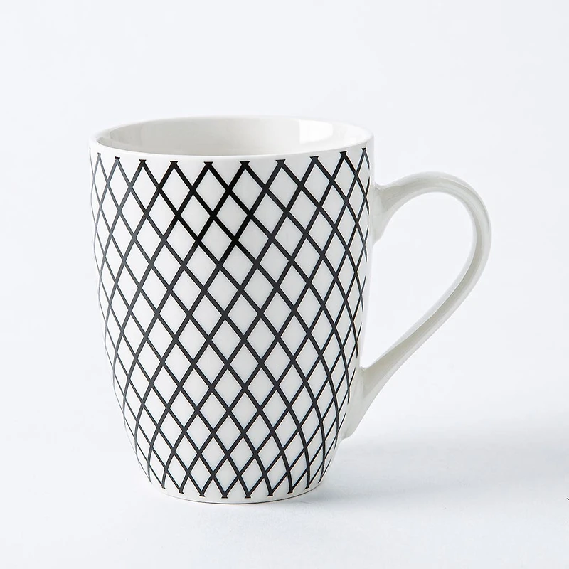 KSP Graphic 'Plaid' Mug - Set of 4 (Black/White)