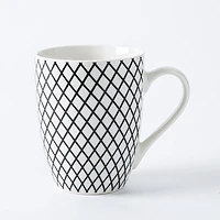 KSP Graphic 'Plaid' Mug - Set of 4 (Black/White)