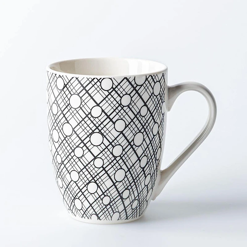 KSP Graphic 'Plaid' Mug - Set of 4 (Black/White)