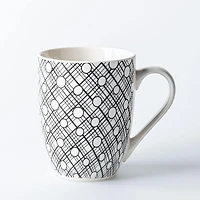 KSP Graphic 'Plaid' Mug - Set of 4 (Black/White)