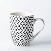 KSP Graphic 'Plaid' Mug - Set of 4 (Black/White)