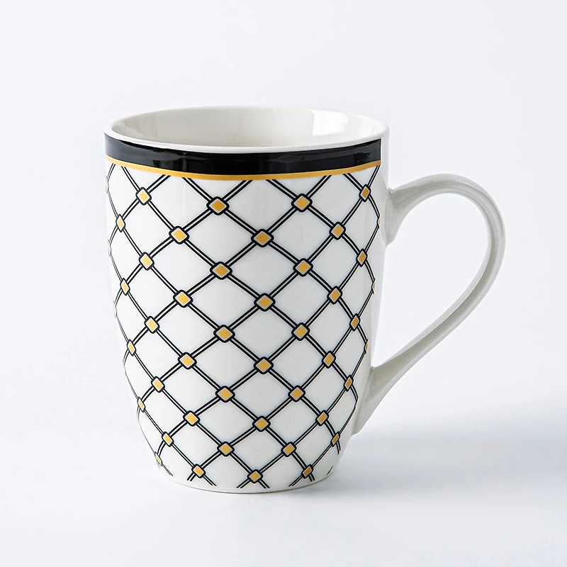 KSP Graphic 'Regal' Mug - Set of 4 (Black/White/Gold)