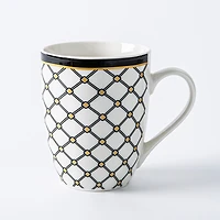 KSP Graphic 'Regal' Mug - Set of 4 (Black/White/Gold)