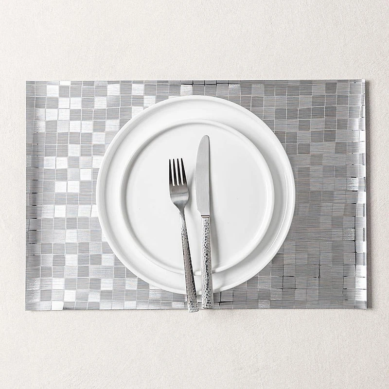 KSP Ritz Metallic 'Squares' PVC Placemat (Silver)