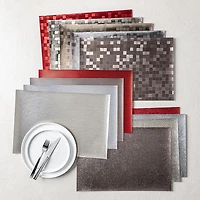 KSP Ritz Metallic 'Squares' PVC Placemat (Silver)