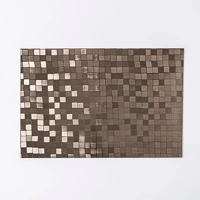 KSP Ritz Metallic 'Squares' PVC Placemat (Pewter)