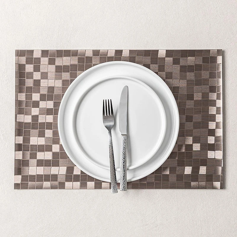 KSP Ritz Metallic 'Squares' PVC Placemat (Pewter)
