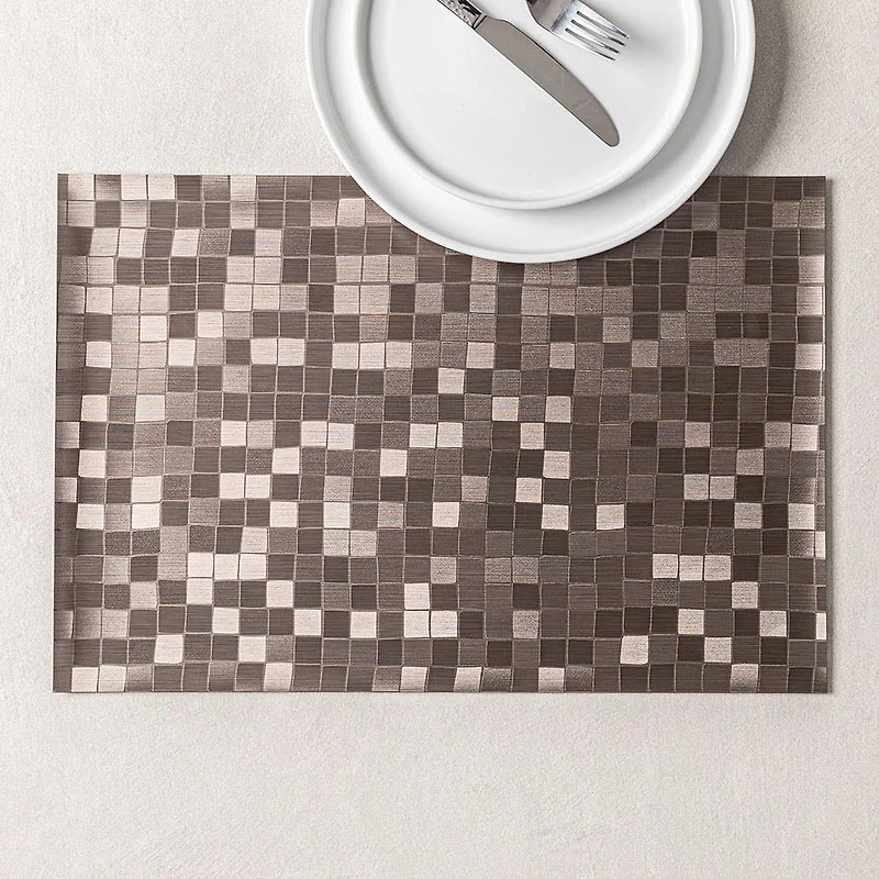 KSP Ritz Metallic 'Squares' PVC Placemat (Pewter)