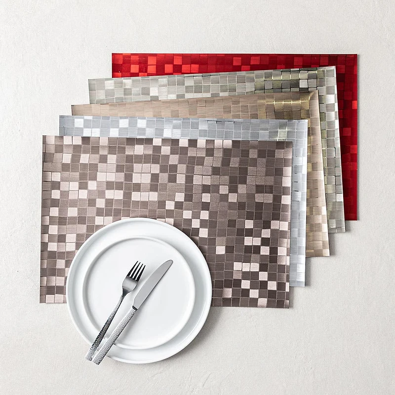KSP Ritz Metallic 'Squares' PVC Placemat (Pewter)